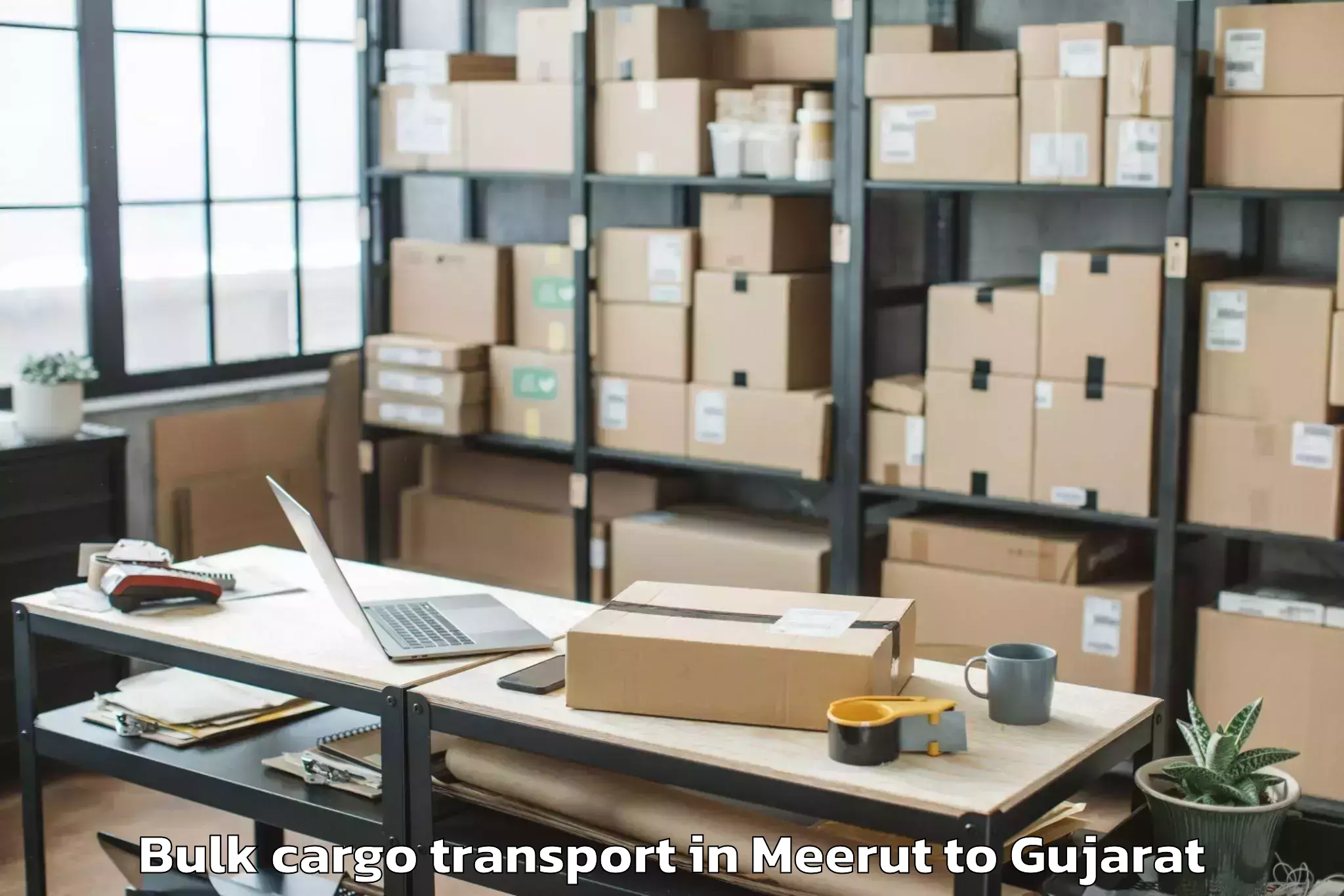 Book Meerut to Shivrajpur Bulk Cargo Transport Online